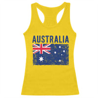 Vintage Australia Flag Racerback Tank Top Distressed Patriotic Country Pride Graphic