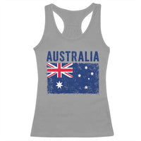 Vintage Australia Flag Racerback Tank Top Distressed Patriotic Country Pride Graphic