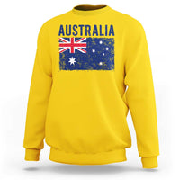Vintage Australia Flag Sweatshirt Distressed Patriotic Country Pride Graphic