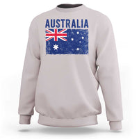 Vintage Australia Flag Sweatshirt Distressed Patriotic Country Pride Graphic