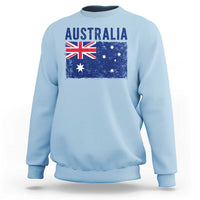 Vintage Australia Flag Sweatshirt Distressed Patriotic Country Pride Graphic