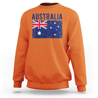 Vintage Australia Flag Sweatshirt Distressed Patriotic Country Pride Graphic