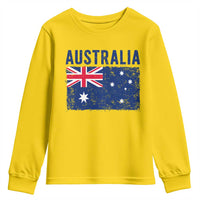 Vintage Australia Flag Youth Sweatshirt Distressed Patriotic Country Pride Graphic
