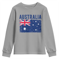 Vintage Australia Flag Youth Sweatshirt Distressed Patriotic Country Pride Graphic