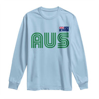 Retro Australia Long Sleeve Shirt AUS Green Australian Flag Country Pride Graphic