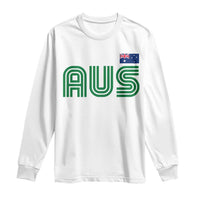 Retro Australia Long Sleeve Shirt AUS Green Australian Flag Country Pride Graphic