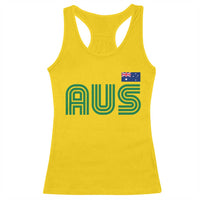 Retro Australia Racerback Tank Top AUS Green Australian Flag Country Pride Graphic