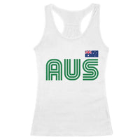 Retro Australia Racerback Tank Top AUS Green Australian Flag Country Pride Graphic