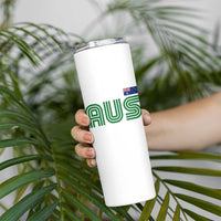 Retro Australia Skinny Tumbler AUS Green Australian Flag Country Pride Graphic