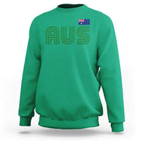Retro Australia Sweatshirt AUS Green Australian Flag Country Pride Graphic