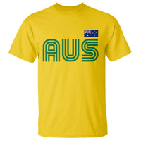Retro Australia T Shirt AUS Green Australian Flag Country Pride Graphic