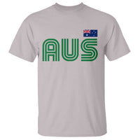 Retro Australia T Shirt AUS Green Australian Flag Country Pride Graphic