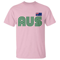 Retro Australia T Shirt AUS Green Australian Flag Country Pride Graphic