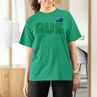 Retro Australia T Shirt For Women AUS Green Australian Flag Country Pride Graphic