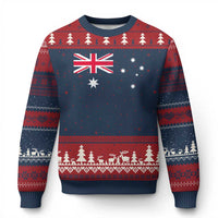 Vintage Australian Flag Ugly Christmas Sweater Australia Distressed Patriotic Southern Cross Country Pride Graphic