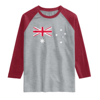Vintage Australian Flag Raglan Shirt Australia Distressed Patriotic Southern Cross Country Pride Graphic