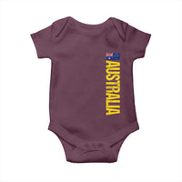 Australia Flag Baby Onesie Patriotic Country Pride Vertical Text Graphic