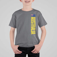 Australia Flag T Shirt For Kid Patriotic Country Pride Vertical Text Graphic