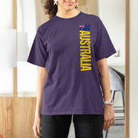 Australia Flag T Shirt For Women Patriotic Country Pride Vertical Text Graphic