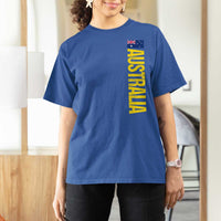 Australia Flag T Shirt For Women Patriotic Country Pride Vertical Text Graphic