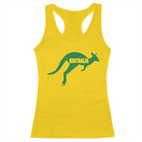 Vintage Kangaroo Australia Racerback Tank Top Patriotic Country Pride Graphic Aussie Roo Kangaroo