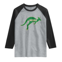 Vintage Kangaroo Australia Raglan Shirt Patriotic Country Pride Graphic Aussie Roo Kangaroo