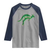Vintage Kangaroo Australia Raglan Shirt Patriotic Country Pride Graphic Aussie Roo Kangaroo