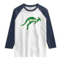 Vintage Kangaroo Australia Raglan Shirt Patriotic Country Pride Graphic Aussie Roo Kangaroo