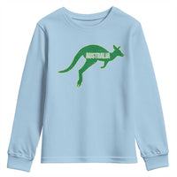 Vintage Kangaroo Australia Youth Sweatshirt Patriotic Country Pride Graphic Aussie Roo Kangaroo