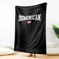 Vintage Dominican Republic Flag Throw Blanket Retro Varsity Caribbean Pride Heritage Gift