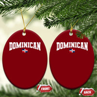 Vintage Dominican Republic Flag Ceramic Ornament Retro Varsity Caribbean Pride Heritage Gift