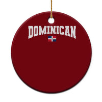 Vintage Dominican Republic Flag Ceramic Ornament Retro Varsity Caribbean Pride Heritage Gift