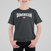 Vintage Dominican Republic Flag T Shirt For Kid Retro Varsity Caribbean Pride Heritage Gift