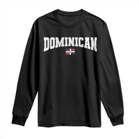Vintage Dominican Republic Flag Long Sleeve Shirt Retro Varsity Caribbean Pride Heritage Gift