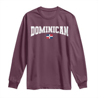 Vintage Dominican Republic Flag Long Sleeve Shirt Retro Varsity Caribbean Pride Heritage Gift