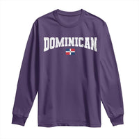 Vintage Dominican Republic Flag Long Sleeve Shirt Retro Varsity Caribbean Pride Heritage Gift