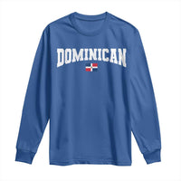 Vintage Dominican Republic Flag Long Sleeve Shirt Retro Varsity Caribbean Pride Heritage Gift