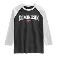 Vintage Dominican Republic Flag Raglan Shirt Retro Varsity Caribbean Pride Heritage Gift