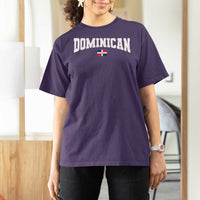 Vintage Dominican Republic Flag T Shirt For Women Retro Varsity Caribbean Pride Heritage Gift