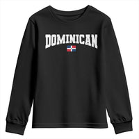 Vintage Dominican Republic Flag Youth Sweatshirt Retro Varsity Caribbean Pride Heritage Gift