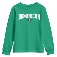 Vintage Dominican Republic Flag Youth Sweatshirt Retro Varsity Caribbean Pride Heritage Gift