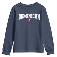 Vintage Dominican Republic Flag Youth Sweatshirt Retro Varsity Caribbean Pride Heritage Gift