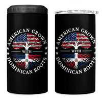 American Grown With Dominican Roots 4 in 1 Can Cooler Tumbler USA Dominican Republic Heritage Pride Gift