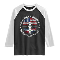 American Grown With Dominican Roots Raglan Shirt USA Dominican Republic Heritage Pride Gift