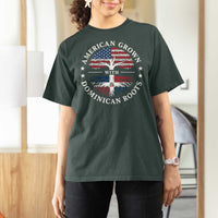 American Grown With Dominican Roots T Shirt For Women USA Dominican Republic Heritage Pride Gift