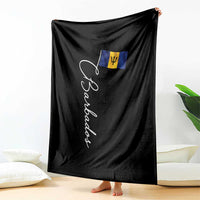 Barbados Flag Throw Blanket Elegant Barbados Pride Patriotic Island Heritage Gift