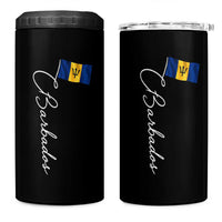 Barbados Flag 4 in 1 Can Cooler Tumbler Elegant Barbados Pride Patriotic Island Heritage Gift