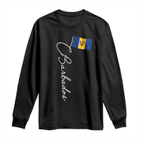 Barbados Flag Long Sleeve Shirt Elegant Barbados Pride Patriotic Island Heritage Gift