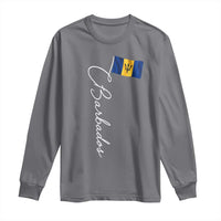 Barbados Flag Long Sleeve Shirt Elegant Barbados Pride Patriotic Island Heritage Gift