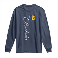 Barbados Flag Long Sleeve Shirt Elegant Barbados Pride Patriotic Island Heritage Gift